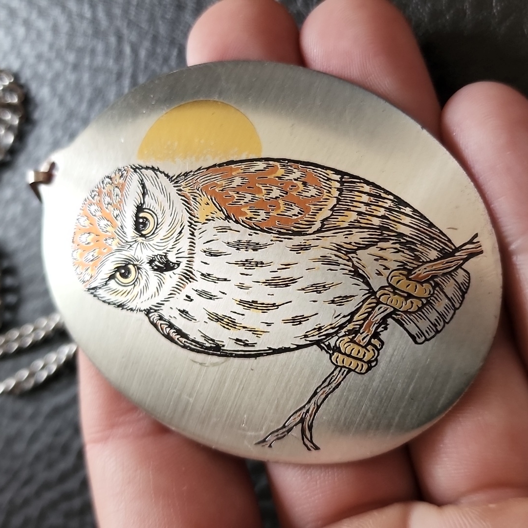 Vtg Reed Barton Damascene Owl Necklace 42$